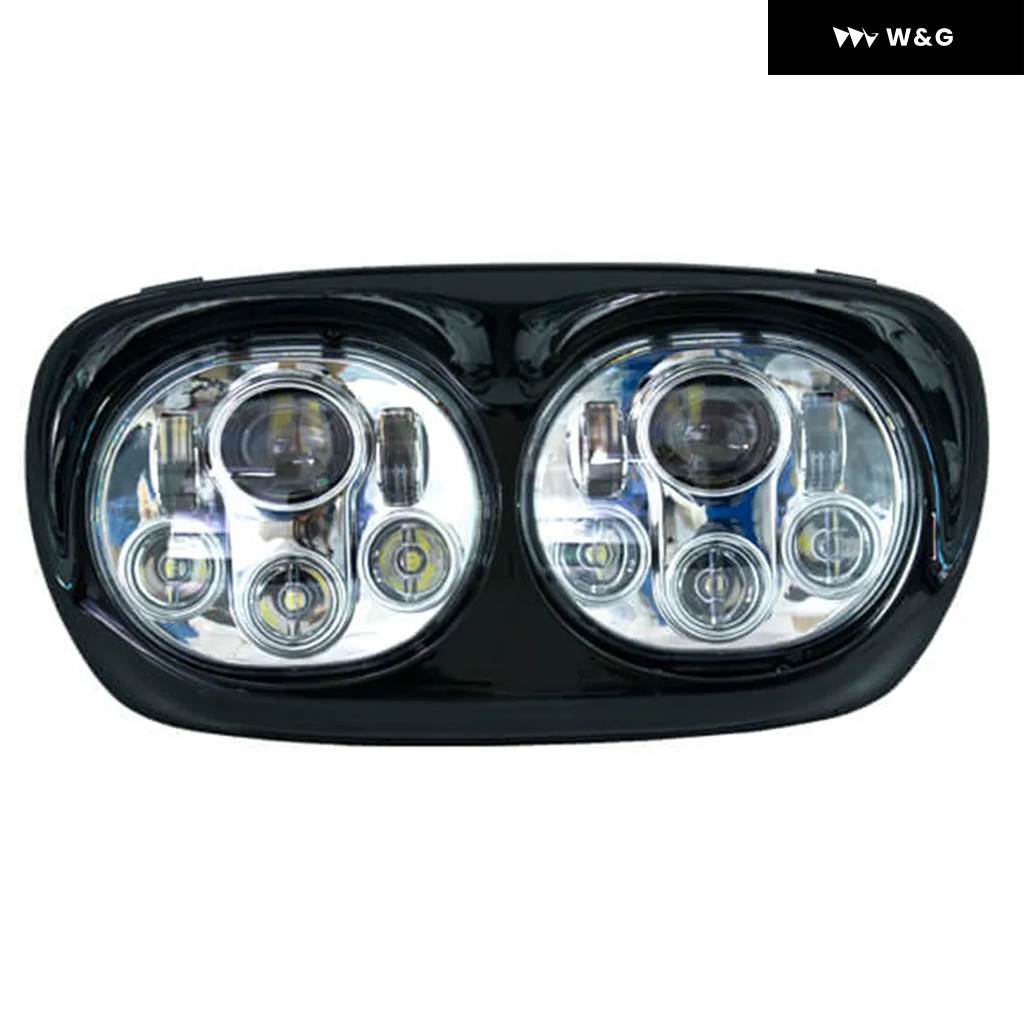 ロードグライド オートバイ バイク ヘッドライト 90W デュアル 5.75 LED ヘッドライト ロードグライド 2004-2013 DOT 承認済みの画像