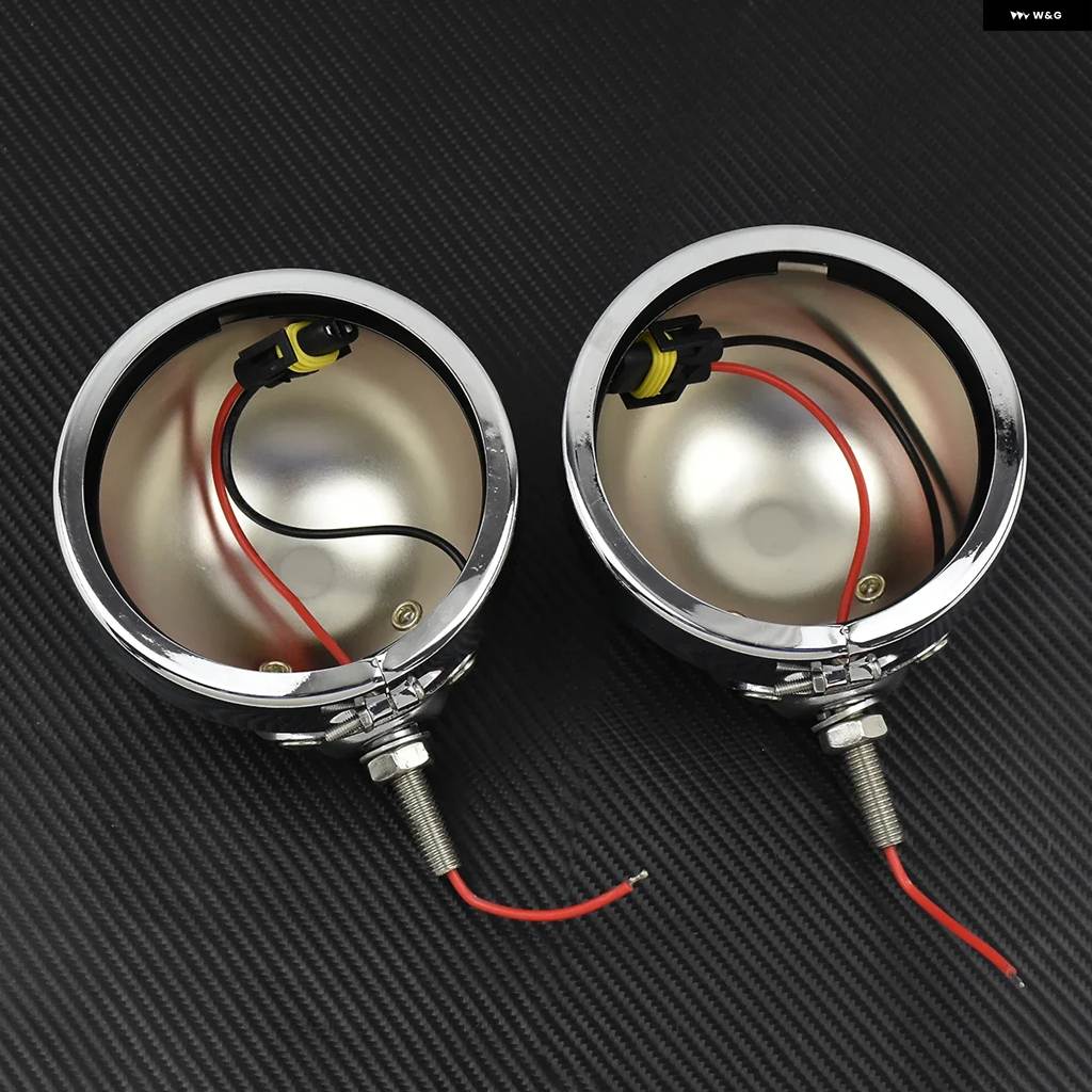 並行輸入品オートバイ 4.5インチ LED フォグランプ アウター カバー トリム ブラケット ハウジング ハーレー ツーリング エレクトラ グライド ロードキの画像