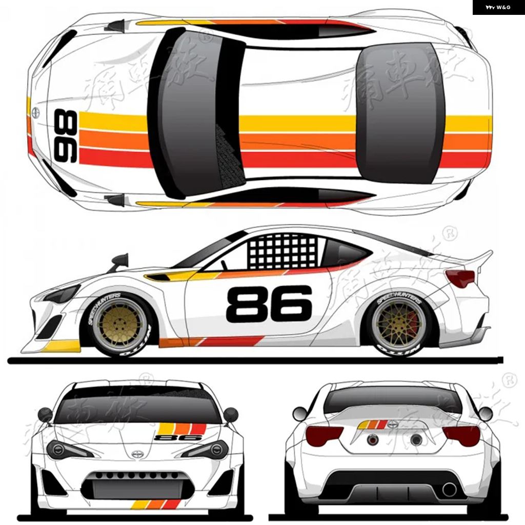 トヨタ86デカール　86ステッカー　GR86 GT86 GR86ステッカー 並行輸入品 トヨタ 86 GT86用カー ステッカー デザインレースカー 装飾