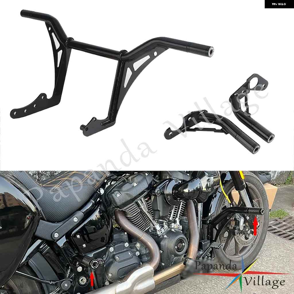 並行輸入品クラッシュ バー エンジン バンパー ガード クラッシュ スタント クラッシュ バー エンジン フレーム プロテクター ハーレー ソフテイル ロー_2