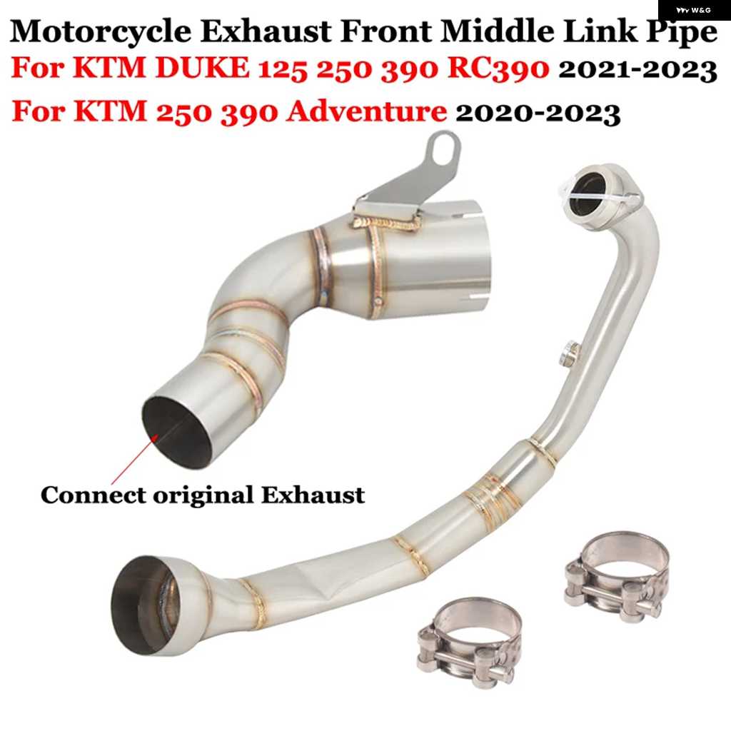 並行輸入品オートバイ バイク 排気 システム カスタム マフラーMOTO 51MMフロントミドルリンク パイプ KTM DUKE 125 250 390アドベンチャーRC390 2020 -の画像