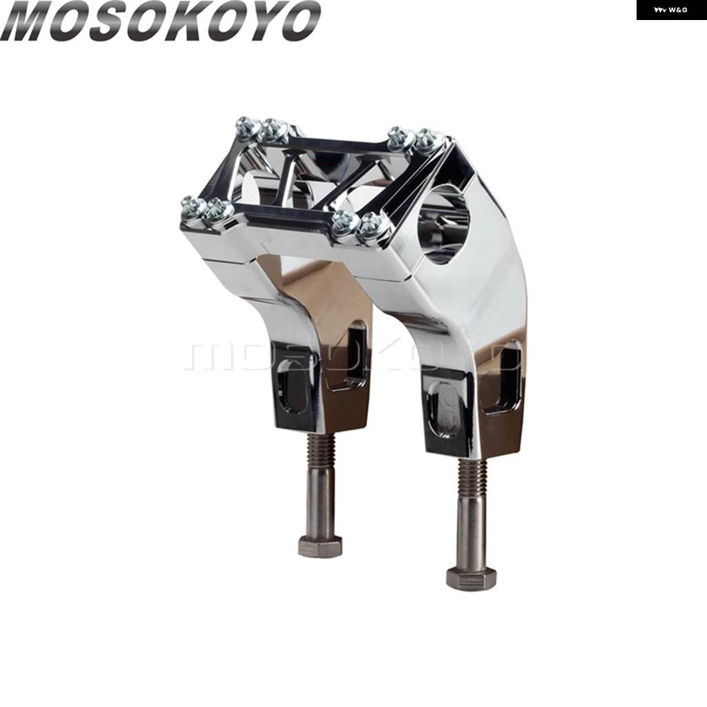 並行輸入品CNC オートバイ 4インチ 6インチ 8インチ 高さライザー ハンドルバー クランプ ハーレー ダイナ ソフテイル スタンダード ヘリテージ シルムの画像