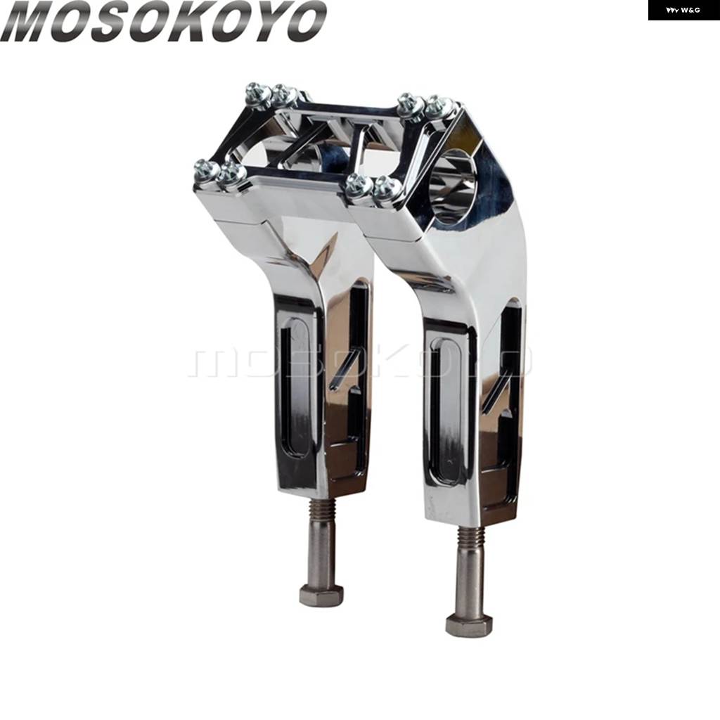 並行輸入品CNC オートバイ 4インチ 6インチ 8インチ 高さライザー ハンドルバー クランプ ハーレー ダイナ ソフテイル スタンダード ヘリテージ シルムの画像