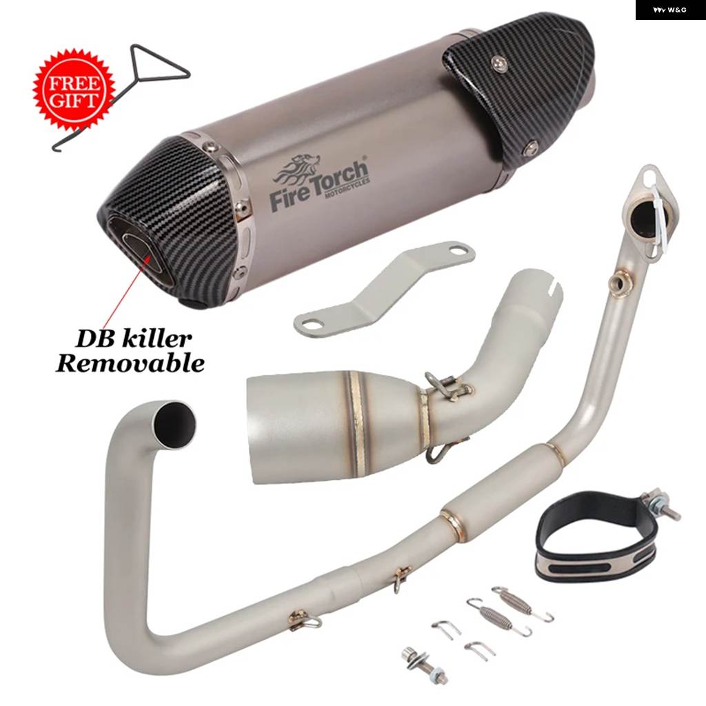 並行輸入品 スリップオン ベネリ TNT125 TNT135 TNT 125 135 2017 - 2022 モトサイクル排気 システム フロントミドルリンク パイプ_9