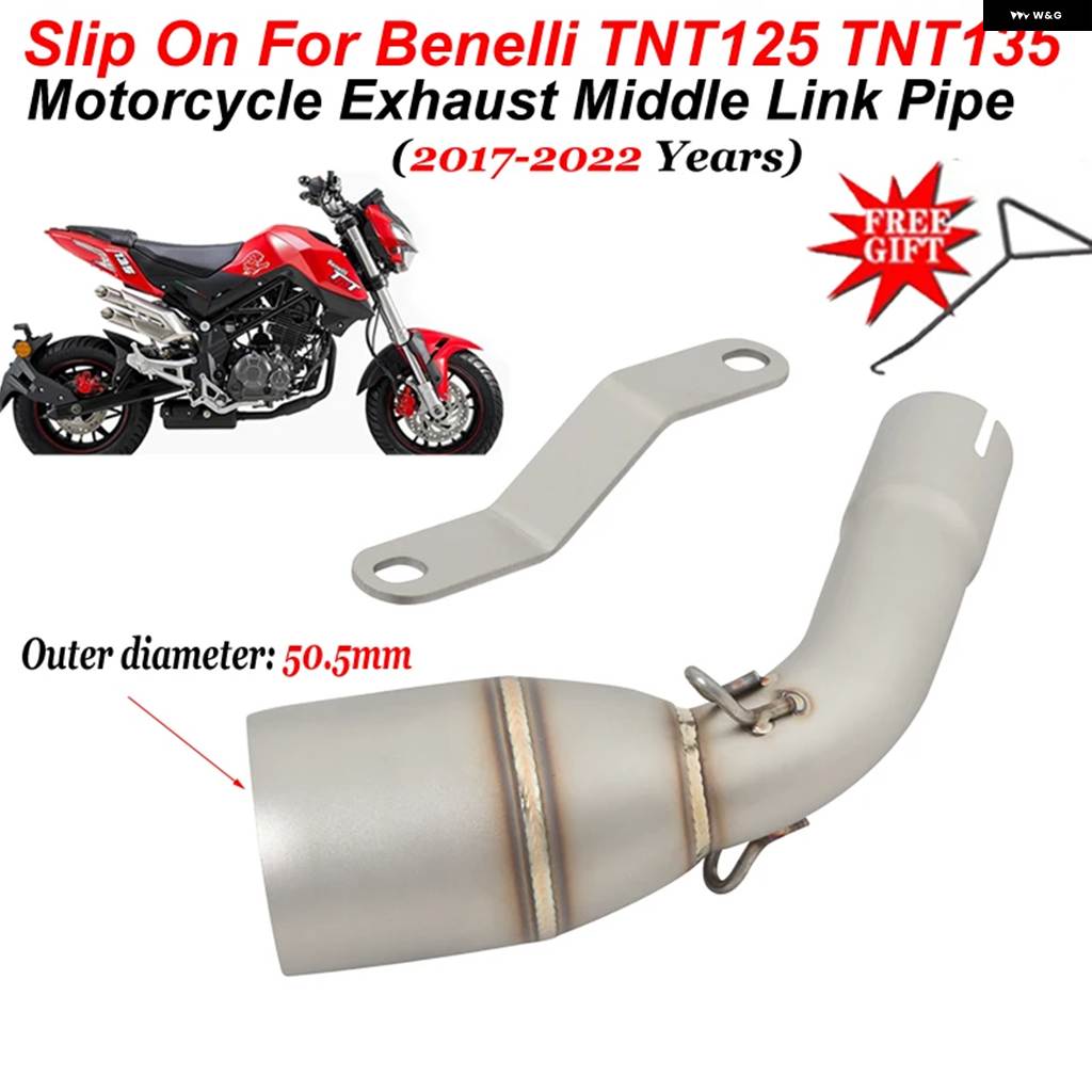 並行輸入品 スリップオン ベネリ TNT125 TNT135 TNT 125 135 2017 - 2022 モトサイクル排気 システム フロントミドルリンク パイプ_1