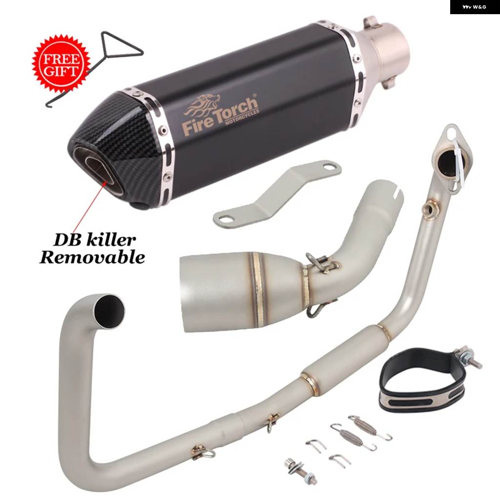 並行輸入品 スリップオン ベネリ TNT125 TNT135 TNT 125 135 2017 - 2022 モトサイクル排気 システム フロントミドルリンク パイプ_2
