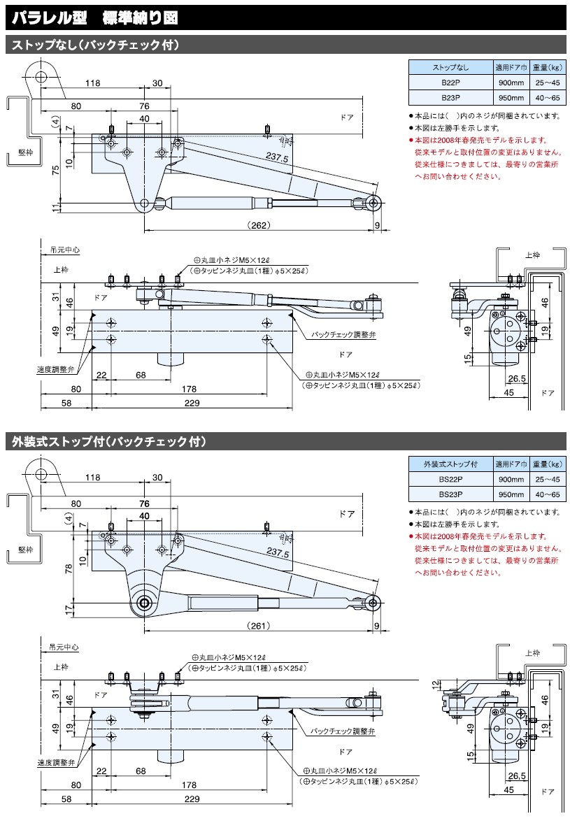 送料無料 RYOBI リョービ ドアクローザー（ドアチェック） 20 SERIES