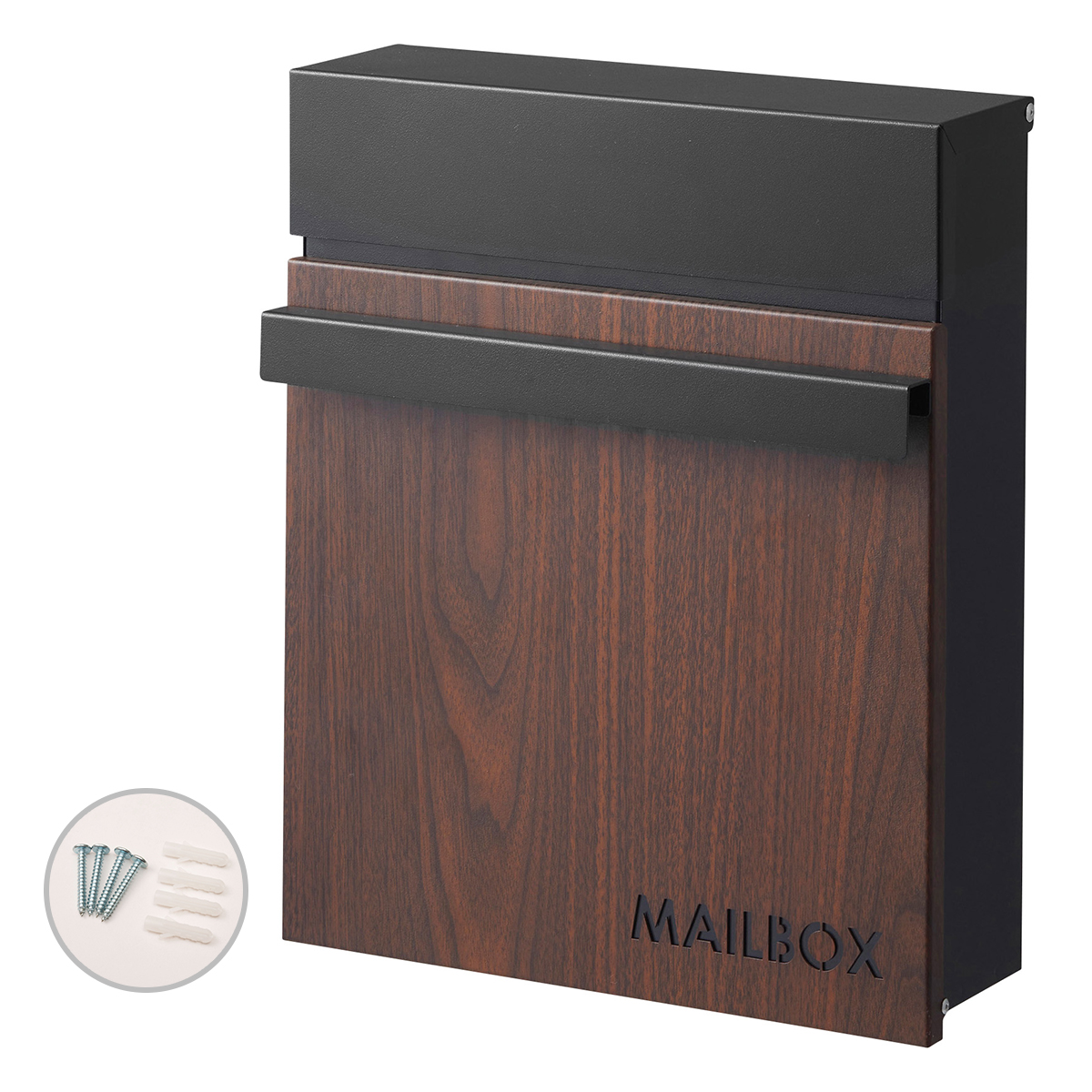 郵便ポストMAIL BOX スタイリッシュ シンプル スリム 薄型 デザイン 鍵