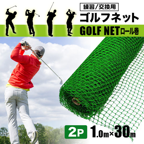 SHINSEI ゴルフネット 交換ネット 練習用 1m×30m 2本セット 目合い