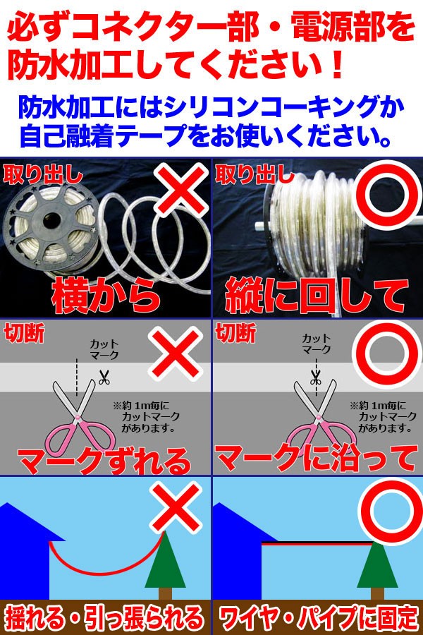 LEDロープライト イルミネーション ピンク 50ｍ 1250球 常時点灯用 高