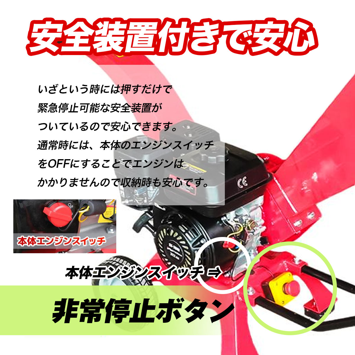 粉砕機 ウッドチッパー 7.5馬力 エンジン式 排気量212CC 強力パワフル