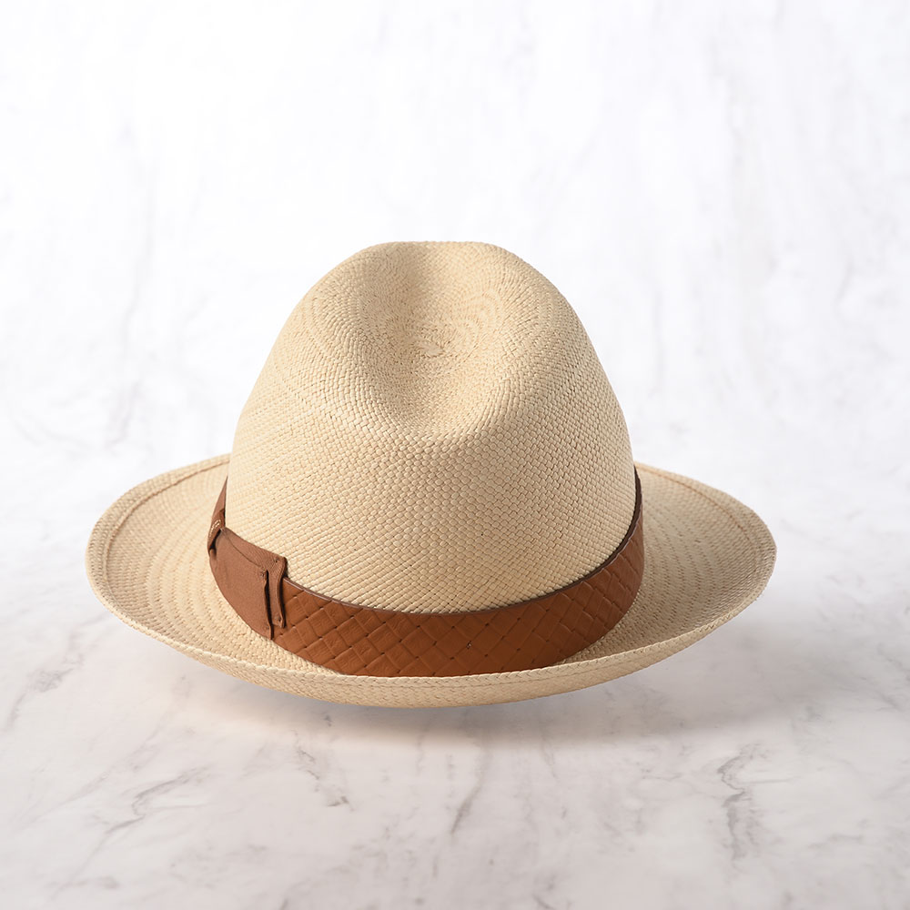 Borsalino パナマ帽 中折れハット メンズ レディース 春 夏 カジュアル フォーマル シンプル おしゃれ Panama Quito Leather Band 141223 ナチュラル