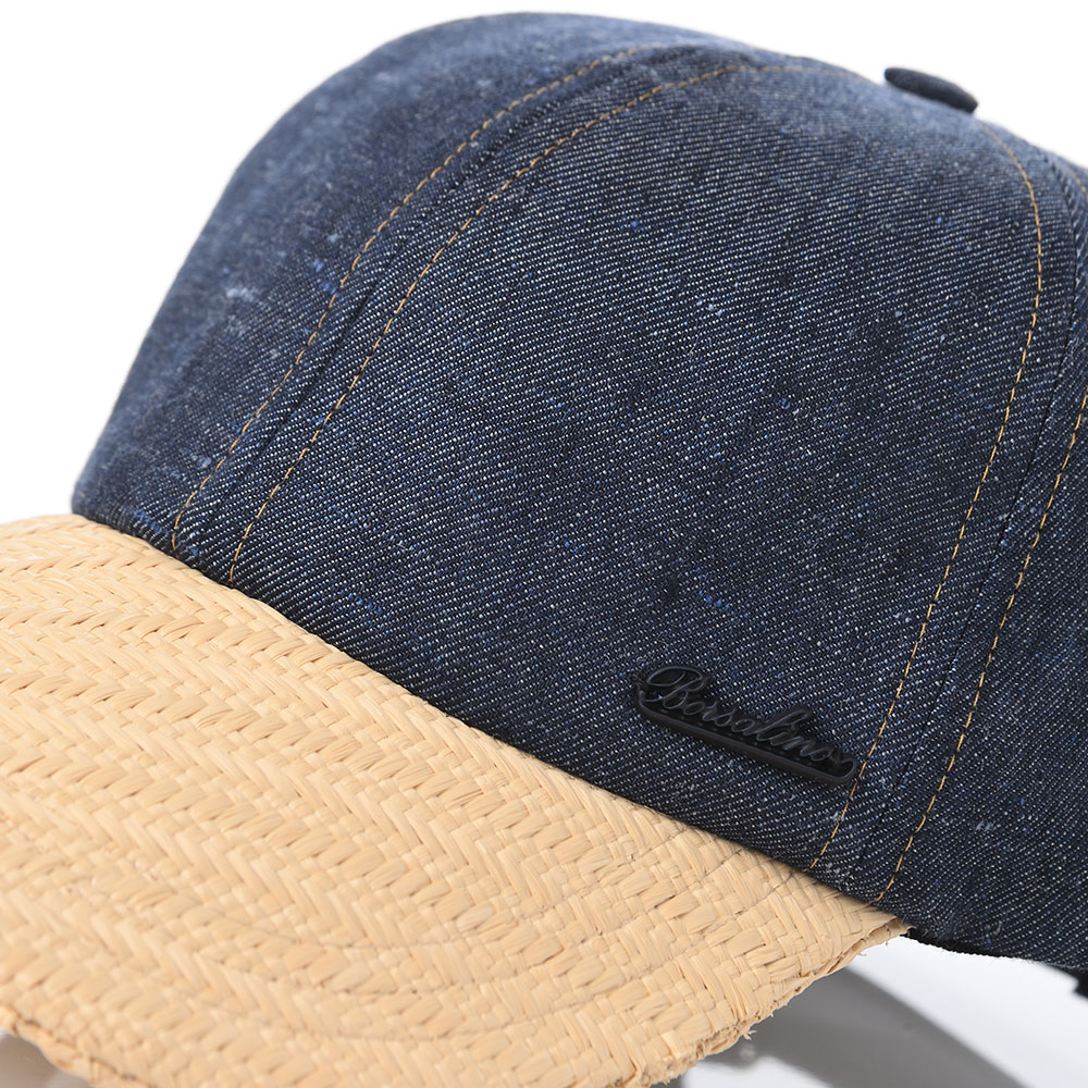 新品Borsalino キャップ　男女　ゴルフキャップ 白➕ネイビー brsc011-navy.jpg