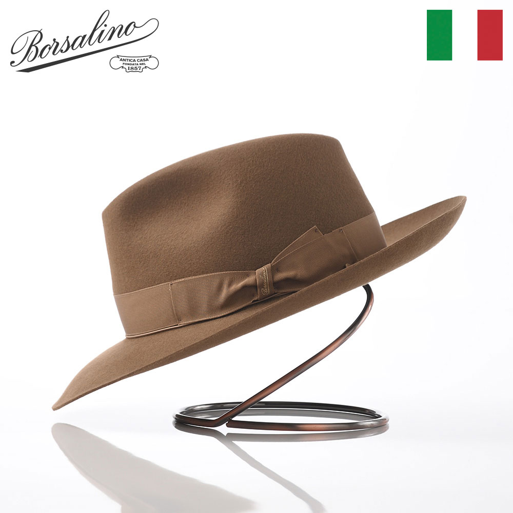 新品】BORSALINO ボルサリーノ 1857 つば広 中折れハット - 帽子