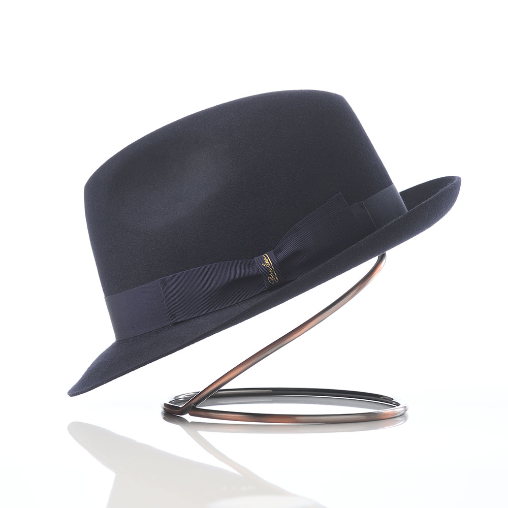 Borsalino 帽子 中折れハット フェルト帽 秋 冬 メンズ レディース ブランド Marengo rasato piccola 490029 ネイビー 父の日ギフト 爆買の画像