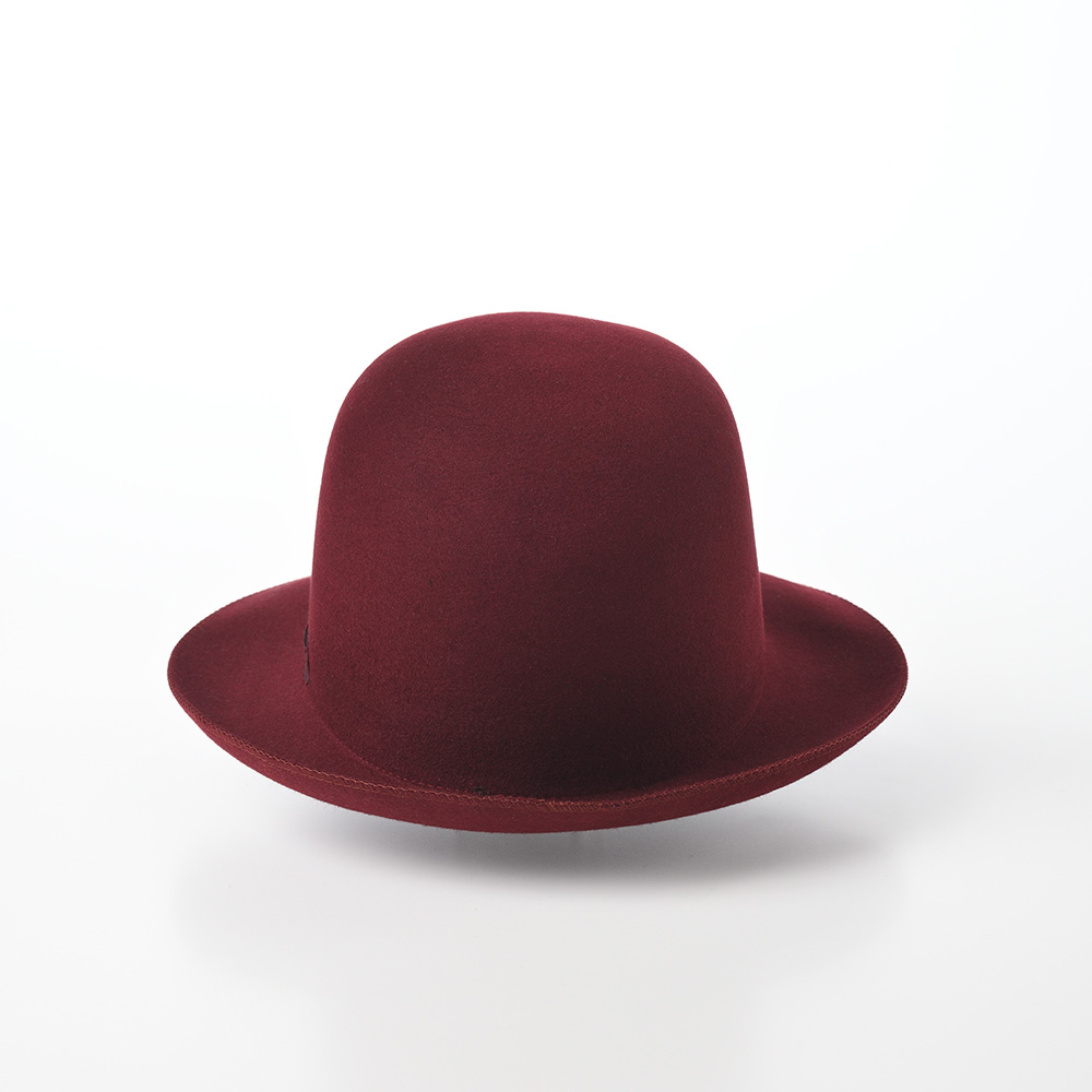【新品】Borsalino ボルサリーノ　中折れ帽子　バーガンディ 新品】Borsalino ボルサリーノ中折れ帽子バーガンディ