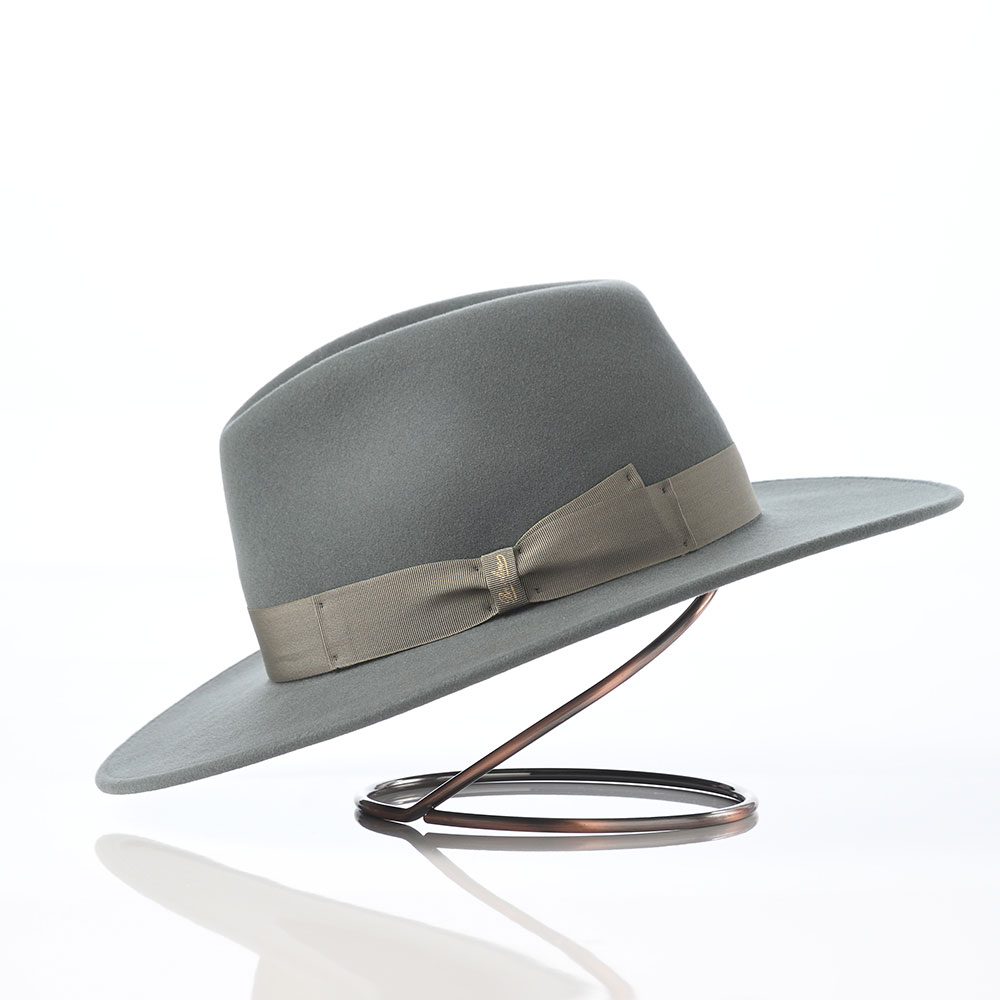 Borsalino 帽子 中折れハット フェルト帽 秋冬 メンズ ブランド Jared Cashmere Mix Larga(ジャレド カシミヤミックス ラーガ)540003 グレー 父の日ギフト 爆買の画像