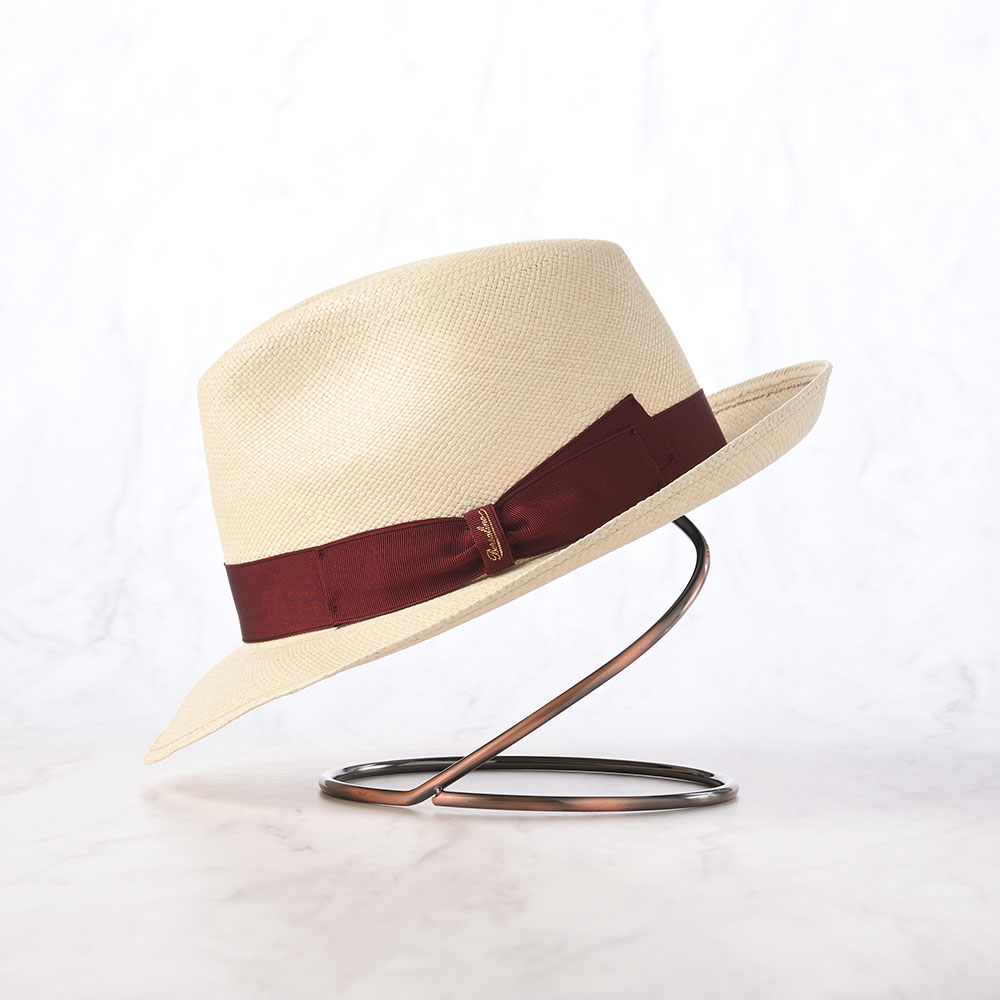 Borsalino パナマハット 春夏 帽子 メンズ レディース Panama Quito（パナマキート） 140228 ワインリボン 爆買の画像