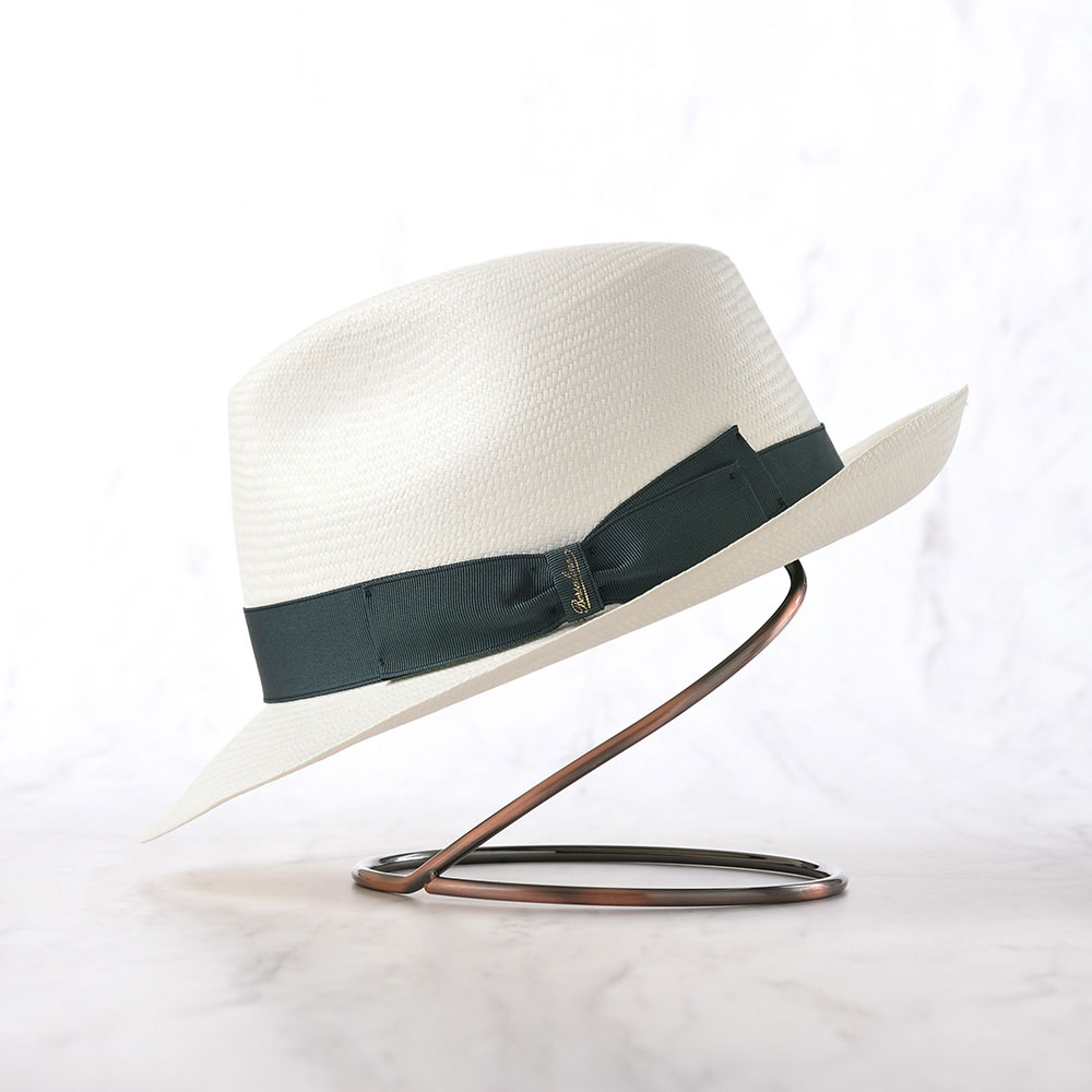 Borsalino ボルサリーノ パナマ帽 パナマハット 中折れハット 春 夏 メンズ ブランド Panama Fine(パナマファイン) 140338 ティールリボン 父の日ギフトの画像