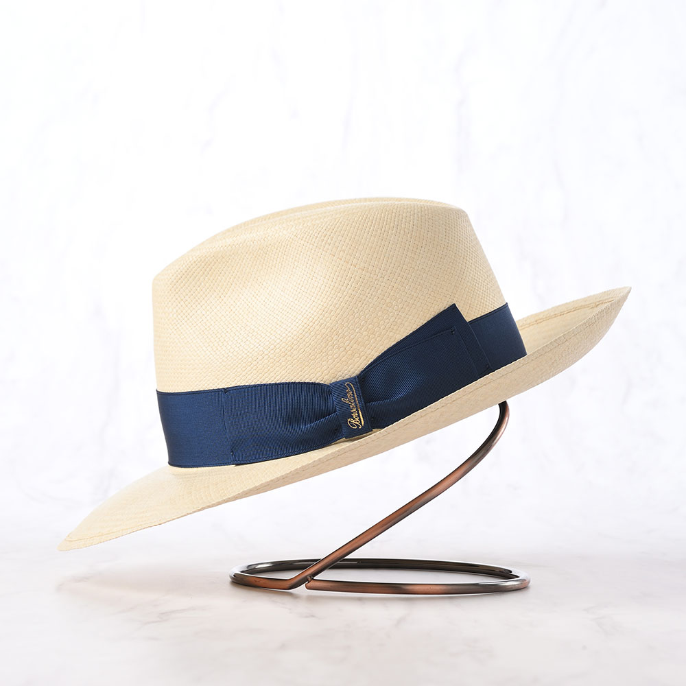 Borsalino ボルサリーノ パナマ帽 パナマハット 中折れハット 春 夏 紳士帽 Panama Quito Larga(パナマキート ラーガ) 141088 ブルーリボン 父の日ギフト 爆買の画像