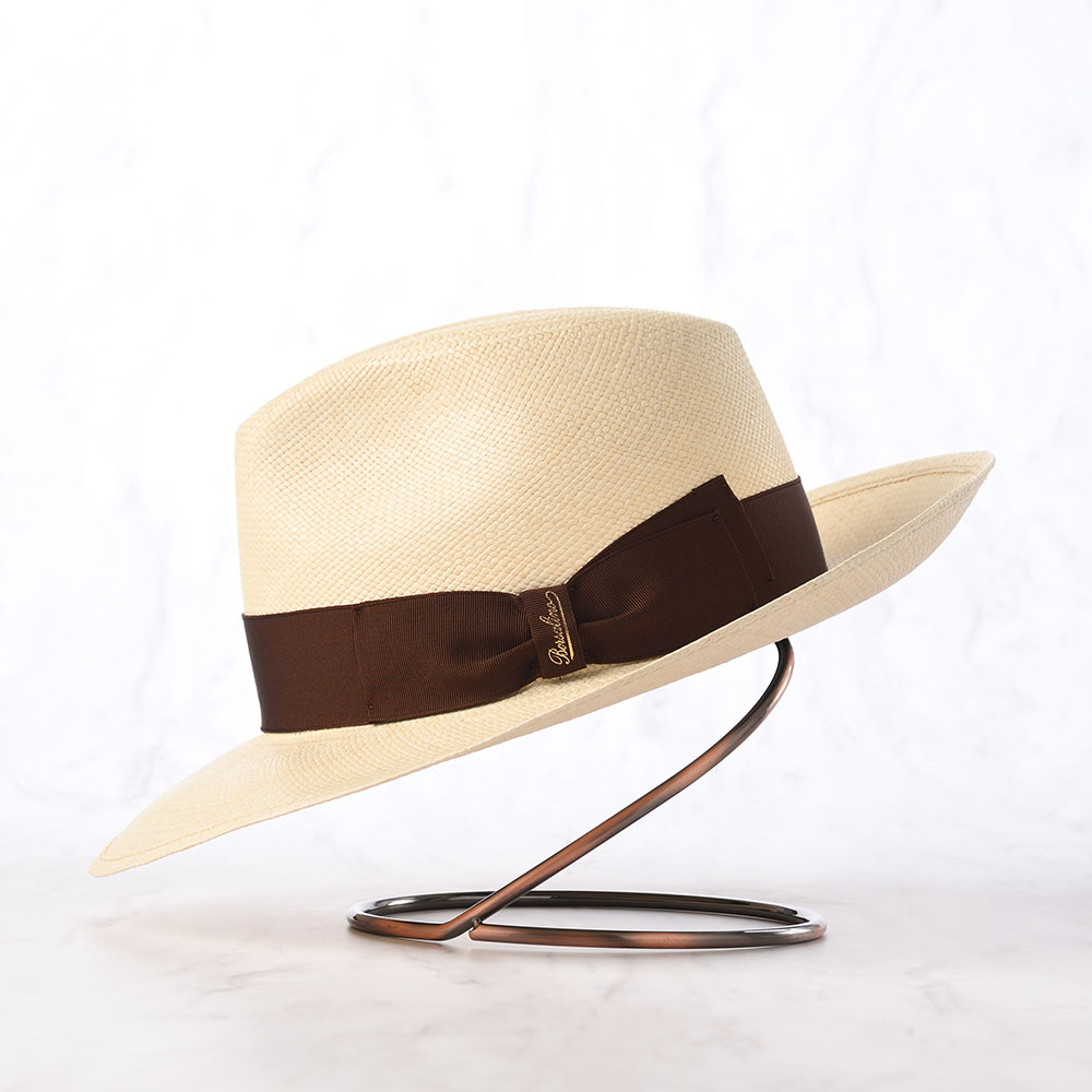 Borsalino ボルサリーノ パナマ帽 パナマハット 中折れハット 春夏 紳士帽 Panama Quito Larga(パナマキート ラーガ) 141088 ブラウンリボン 父の日ギフト 爆買の画像