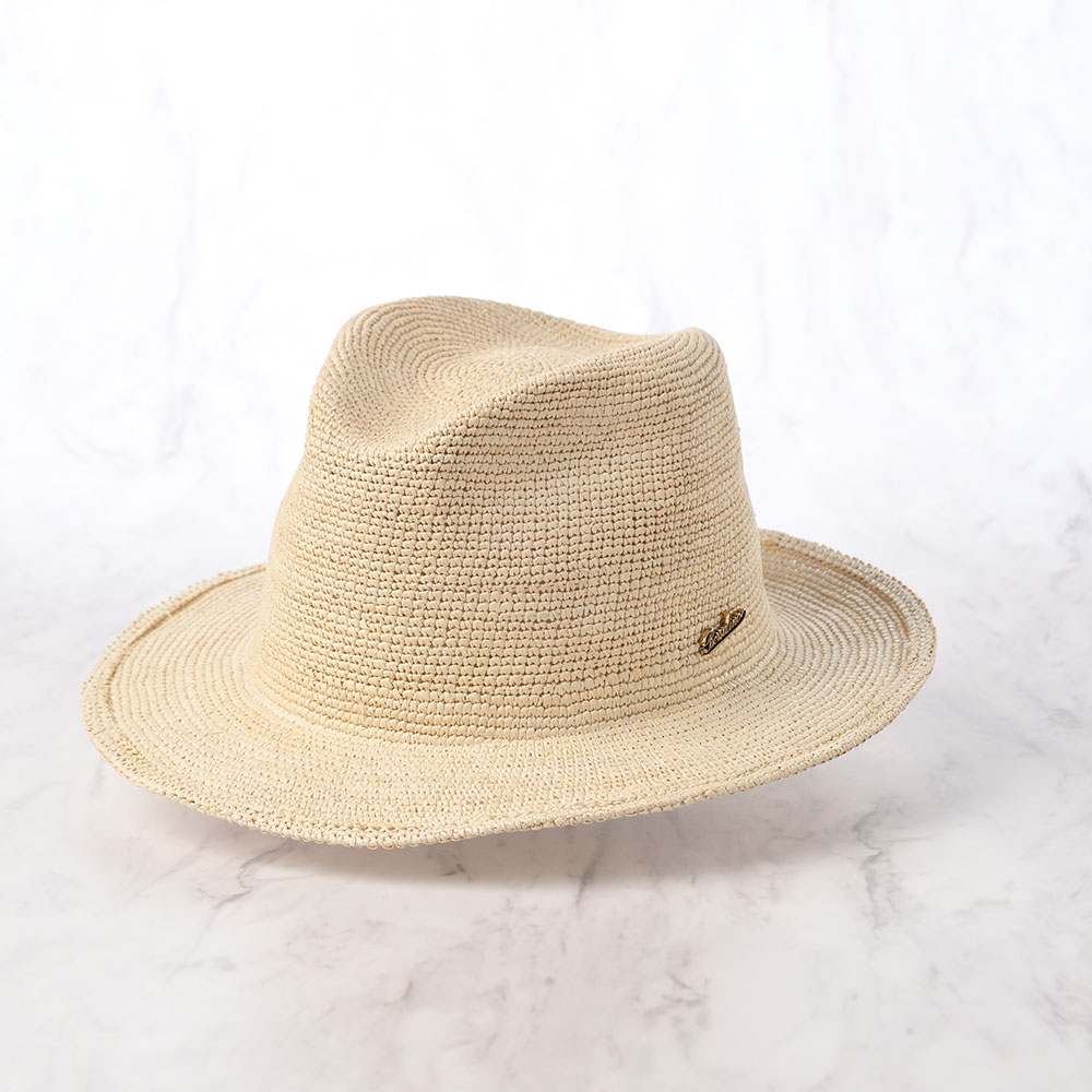 Borsarino ボルサリーノ ラフィアハット イタリア Borsalino(ボルサリーノ) ラフィア細編み中折れ帽