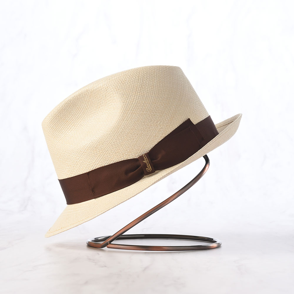 Borsalino パナマハット 春夏 帽子 メンズ レディース Panama Quito Trilby（パナマキート トリルビー） 141089 ブラウンリボン 爆買の画像