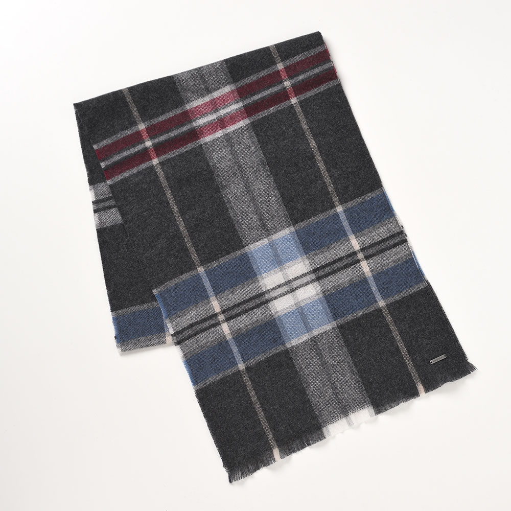 bugatti スカーフ・マフラー メンズ Cashmere Scarf(カシミヤスカーフ) 630317 チャコール 母の日ギフト_1