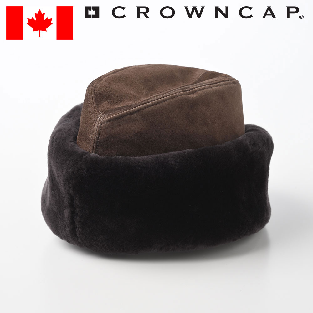 帽子 ロシア帽 防寒帽 メンズ レディース 大きいサイズ 秋 冬 耳当て付き CROWNCAP Mouton Envoy Cap（ムートン  エンボイキャップ）ブラウン