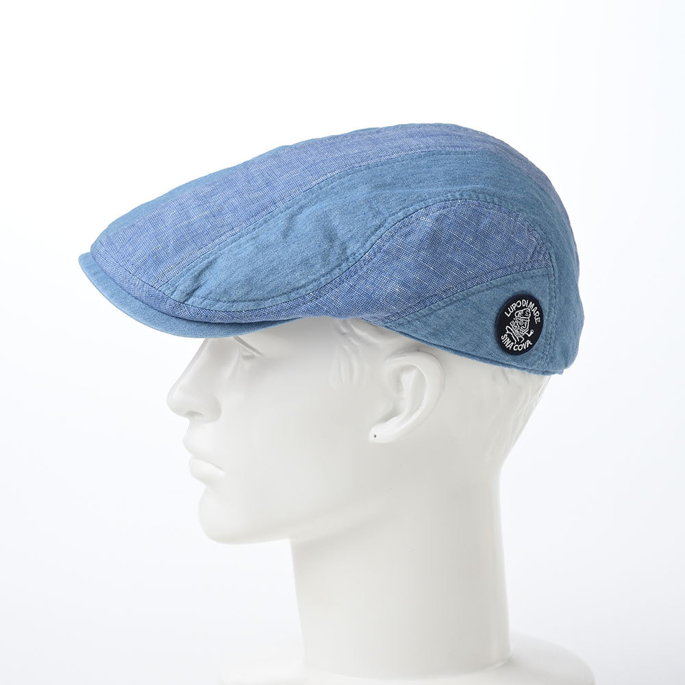 SINACOVA ハンチング帽 メンズ 帽子 春 夏 キャップ 大きいサイズ ストライプ柄 Marine Denim  Hunting(マリンデニムハンチング) ES574 ブルー 041
