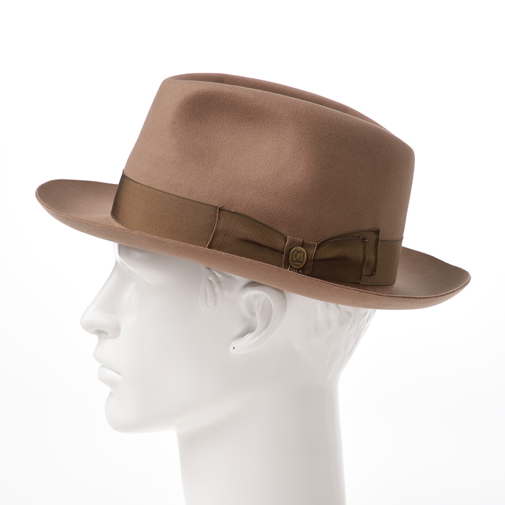 GUERRA 中折れハット フェルト帽 メンズ レディース 秋 冬 紳士帽 フォーマル カジュアル Beaver Fur Hat(ビーバーファー  ハット) G016 ベージュ 帽子