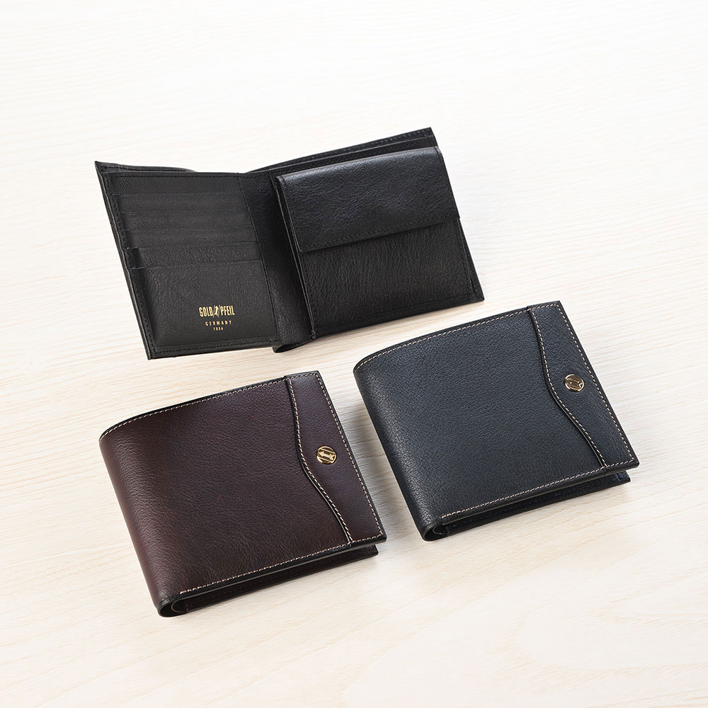 GOLD PFEIL 二つ折り財布 ブラック GOLD PFEIL（ゴールドファイル） 財布 二つ折り財布 メンズ レディース