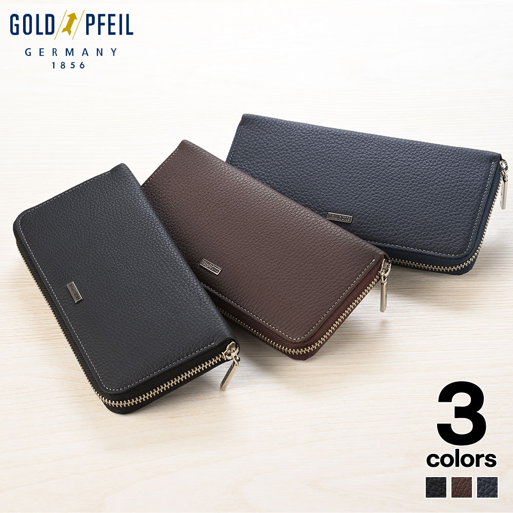 GOLD PFEIL（ゴールドファイル） 長財布 メンズ レディース ブラック