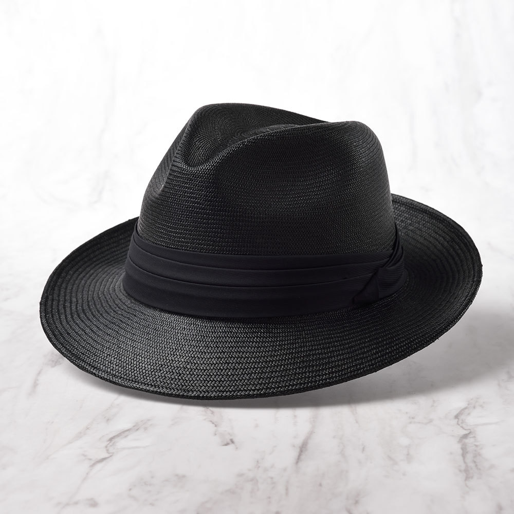 HomeroOrtega パナマハット パナマ帽 メンズ 帽子 中折れハット 黒 オメロオルテガ CAVALIERE REY（カバリエレ レイ）ブラック