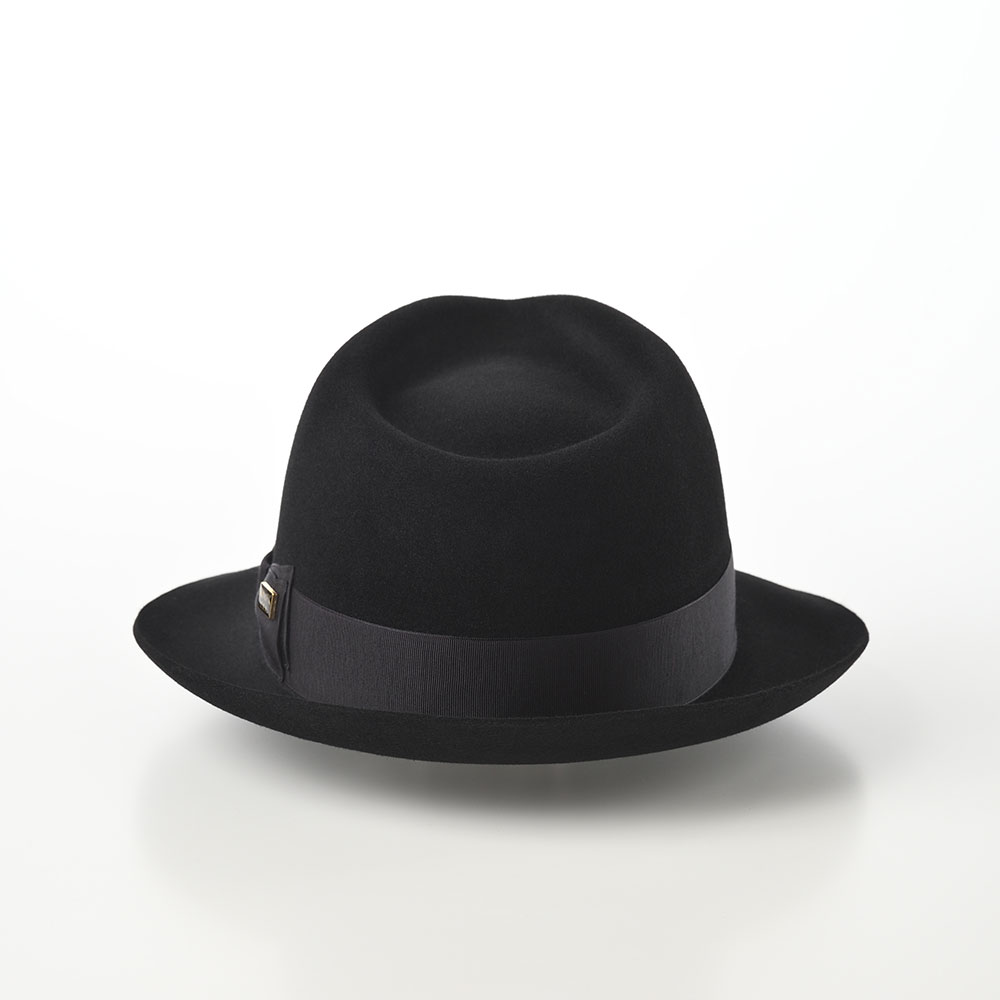 フェルトハット 帽子 中折れハット メンズ 紳士帽 大きいサイズ 秋冬 KNOX Rabbit Fur Fedora Hat（ラビットファー  フェドラハット）KMC ブラック