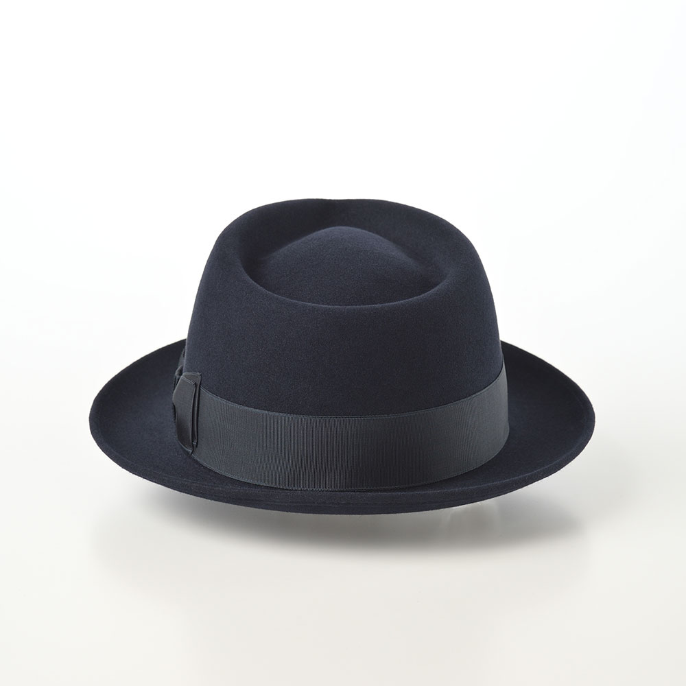KNOX フェルトハット 中折れハット メンズ 帽子 父の日 紳士 大きいサイズ 秋冬 Rabbit Fur Trilby Hat（ラビットファー  トリルビーハット）KPK ネイビー