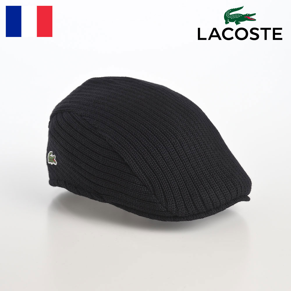 LACOSTE ラコステ 帽子 秋 冬 ハンチング帽 キャップ CAP メンズ レディース BASIC KNIT HUNTING（ベーシック ニットハンチング） L1241 ブラック :lwh1241-black:メンズハット・帽子専門店 時谷堂 通販 