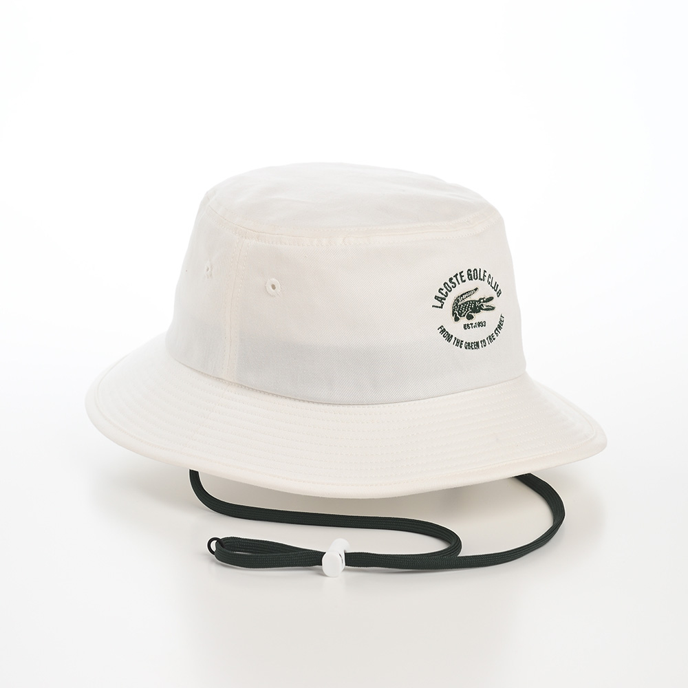 LACOSTE ラコステ 帽子 バケットハット サファリハット 通年 LACOSTE GOLF CLUB BUCKET  HAT（ラコステゴルフクラブバケットハット） L1290 ホワイト