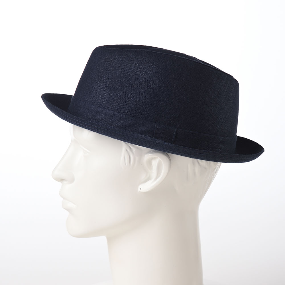 MARONE 中折れハット つば短め 帽子 メンズ レディース 春 夏 大きいサイズ シンプル Trilby Linen（トリルビー リネン）MT  305 ネイビー