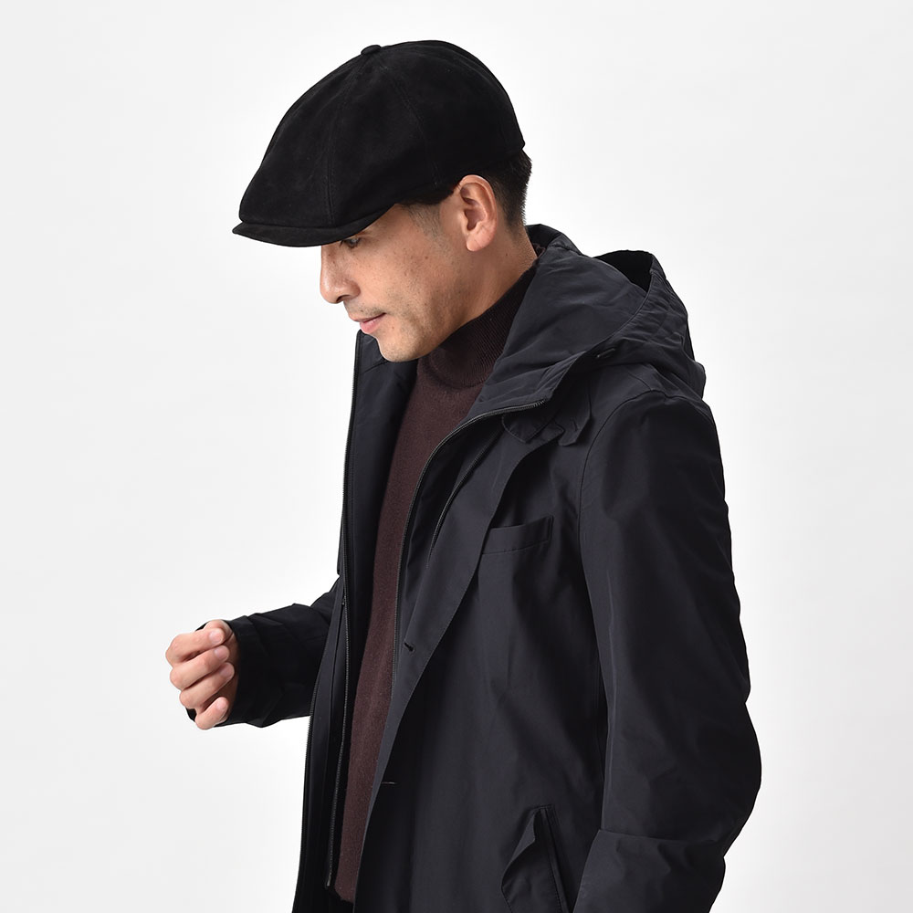 MARONE 本革 ハンチングキャス 帽子 メンズ 秋 冬 Galles