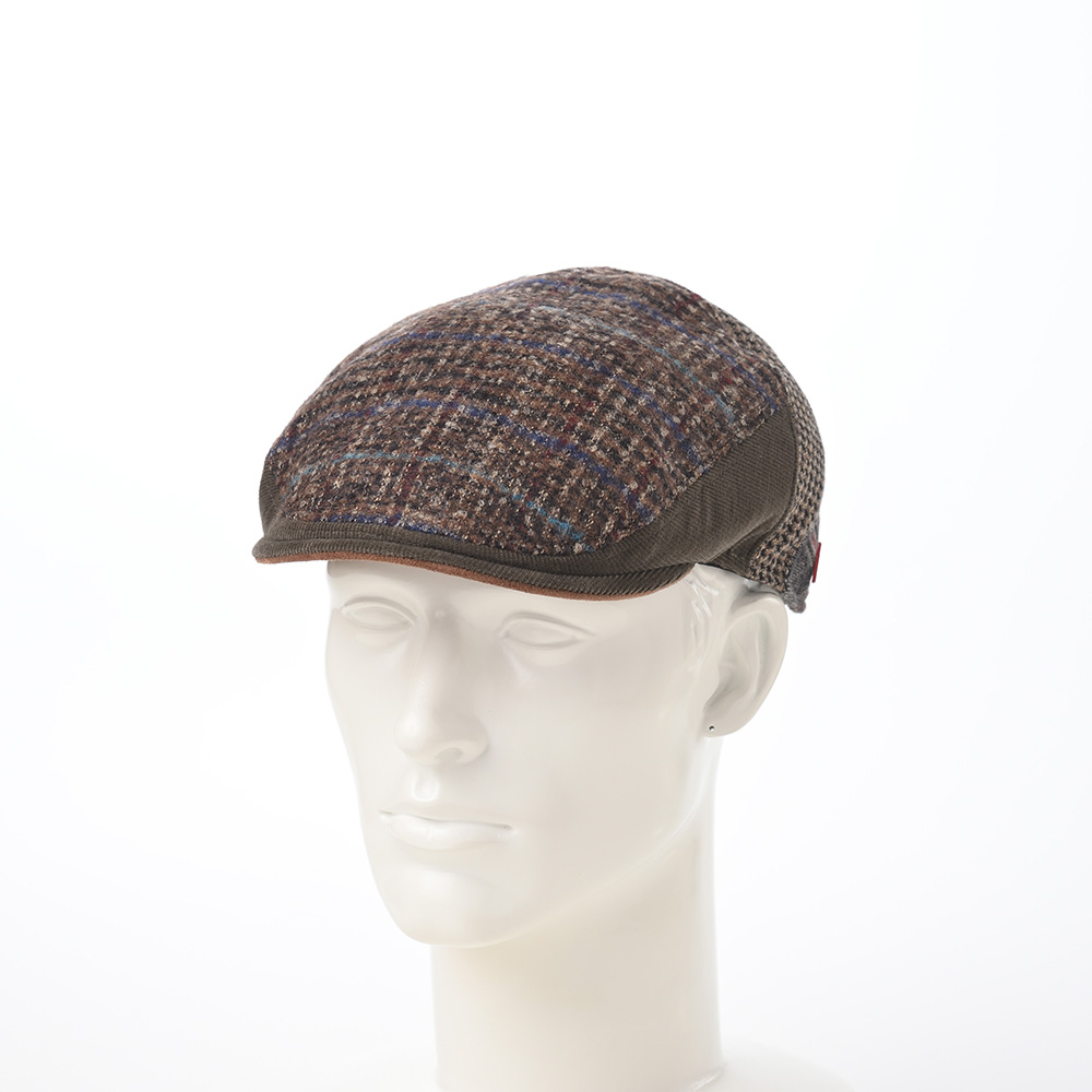 MARONE ハンチング帽 キャップ 帽子 メンズ 秋 冬 Multi Pattern Berretto（マルチパターン ベレット） BT1143  ブラウン