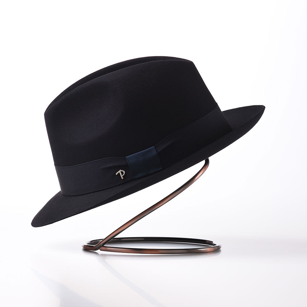 Panizza ビーバーフェルト 中折れハット 帽子 メンズ 秋冬 紳士帽 フォーマル ROMA MUGELLO BEAVER（ローマ ムジェロ  ビーバー）ダークネイビー