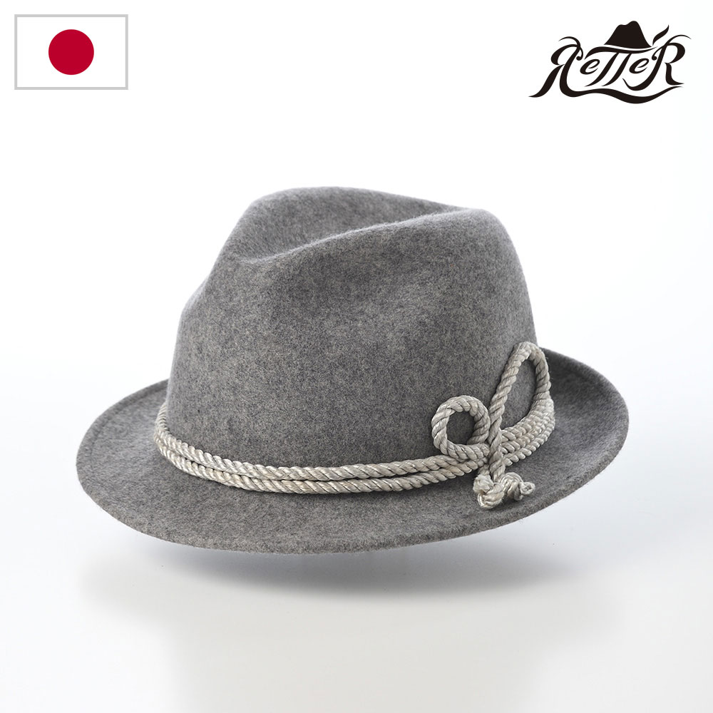 Yohji Yamamoto グレー フェルトハット ウール 帽子 防寒 Retter（レッター） 中折れハット 帽子 メンズ レディース 秋冬 Wool