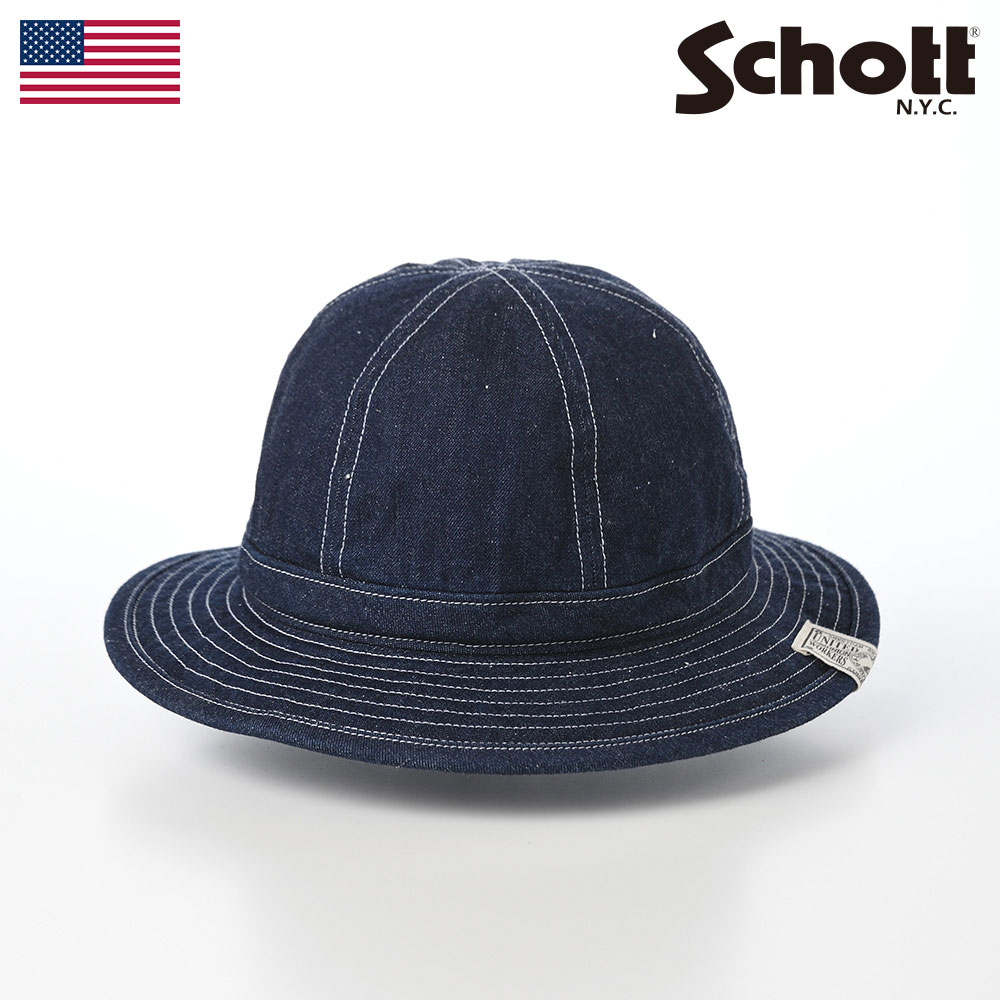 【新品】Schott ショット　デニム メトロハット　SC064 ネイビー Schott N.Y.C DENIM METORO HAT(デニム メトロハット) SC064