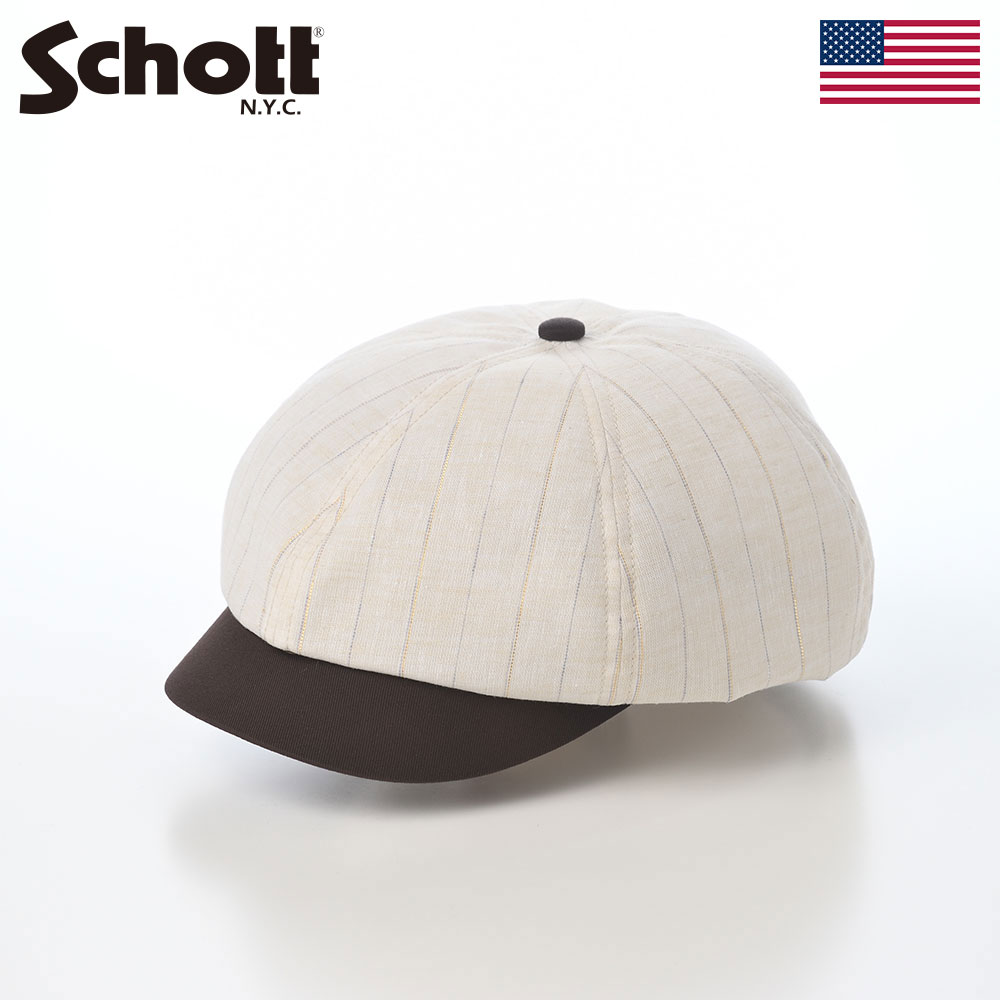 A BATHING APE ストライプキャスケット Schott N.Y.C（ショット） Schott キャスケット 春夏 帽子 メンズ