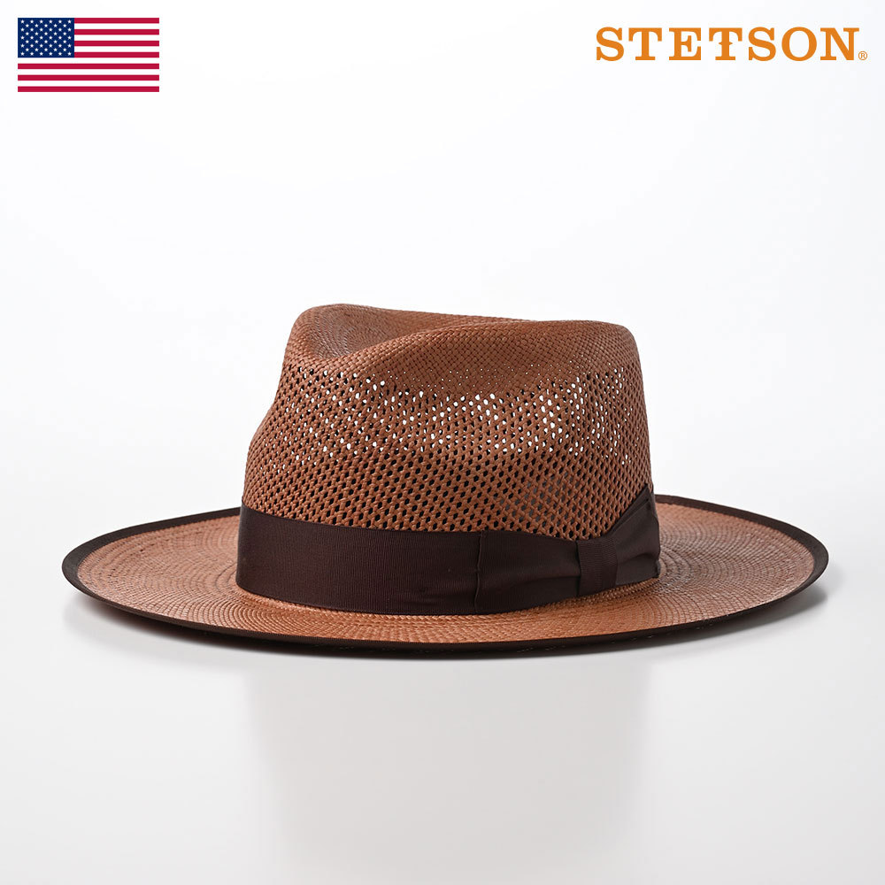 STETSON 透かし編み パナマハット メンズ 帽子 春 夏 中折れハット