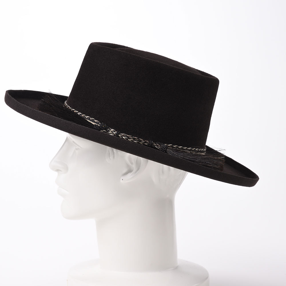 STETSON ハット ラビットフェルト ポークパイタイプ 馬毛装飾