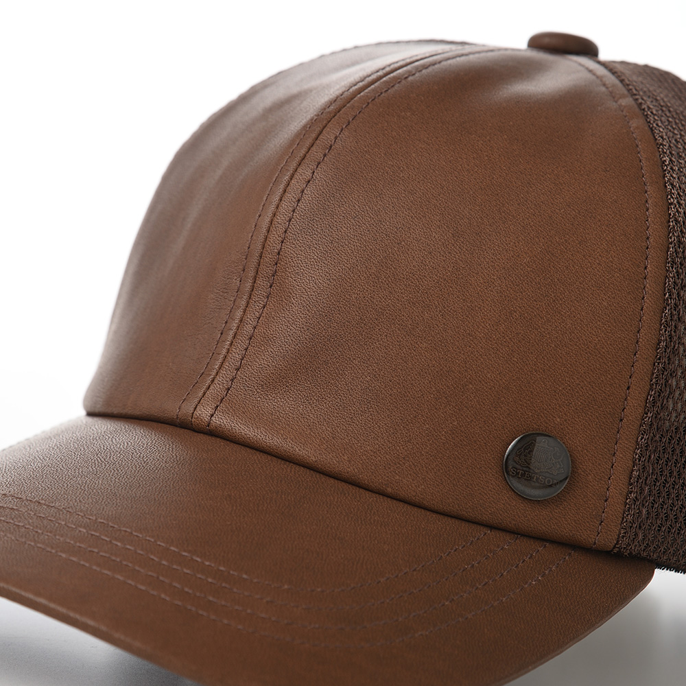 STETSON ブラウンレザーキャップ STETSON ステットソン 帽子 メンズ レディース WASHABLE LEATHER