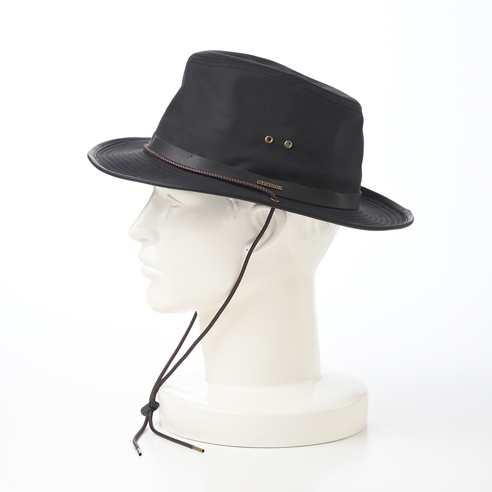 STETSON 飾り羽付き ウールフェルトハット センターデント 撥水