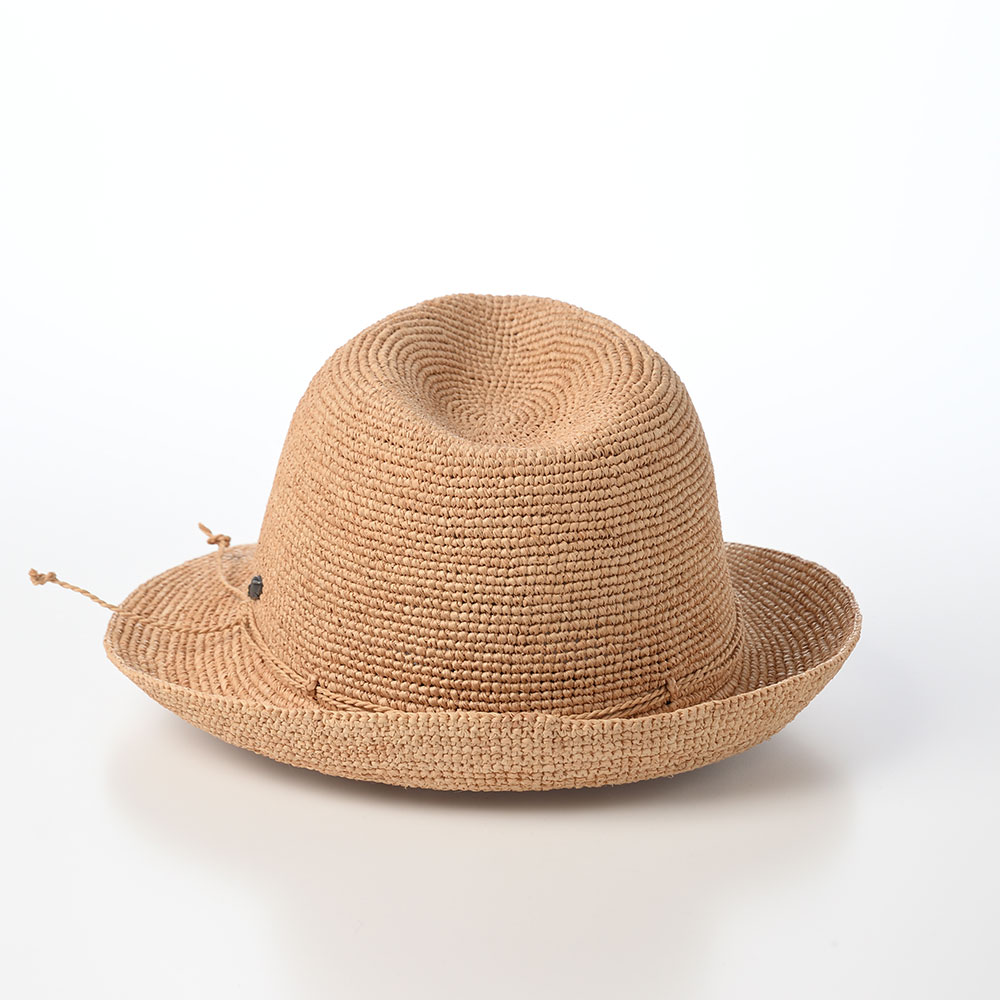 STETSON ベージュ ストローハット ネイビーリボン STETSON 帽子 中折れハット ストローハット 麦わら帽